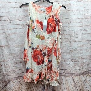 The Room Asymmetrical Floral Dress Small New Nwt